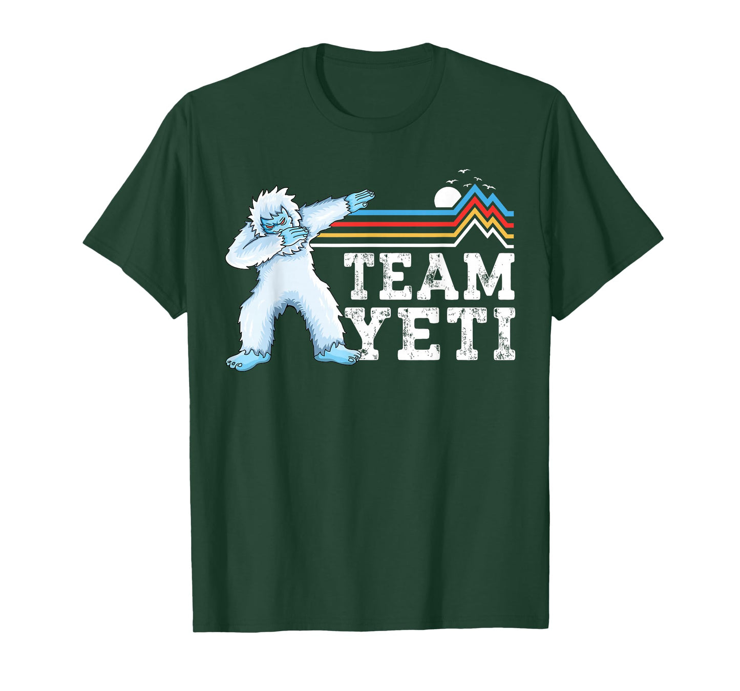 Dabbing Yeti Vintage Sunset mountain bigfoot lover team yeti T-Shirt
