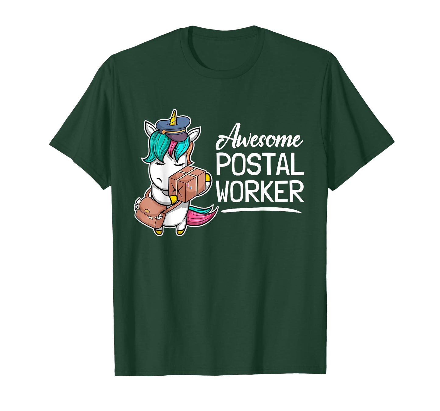 Funny Postal Worker Mailman I Awesome Unicorn Postman T-Shirt