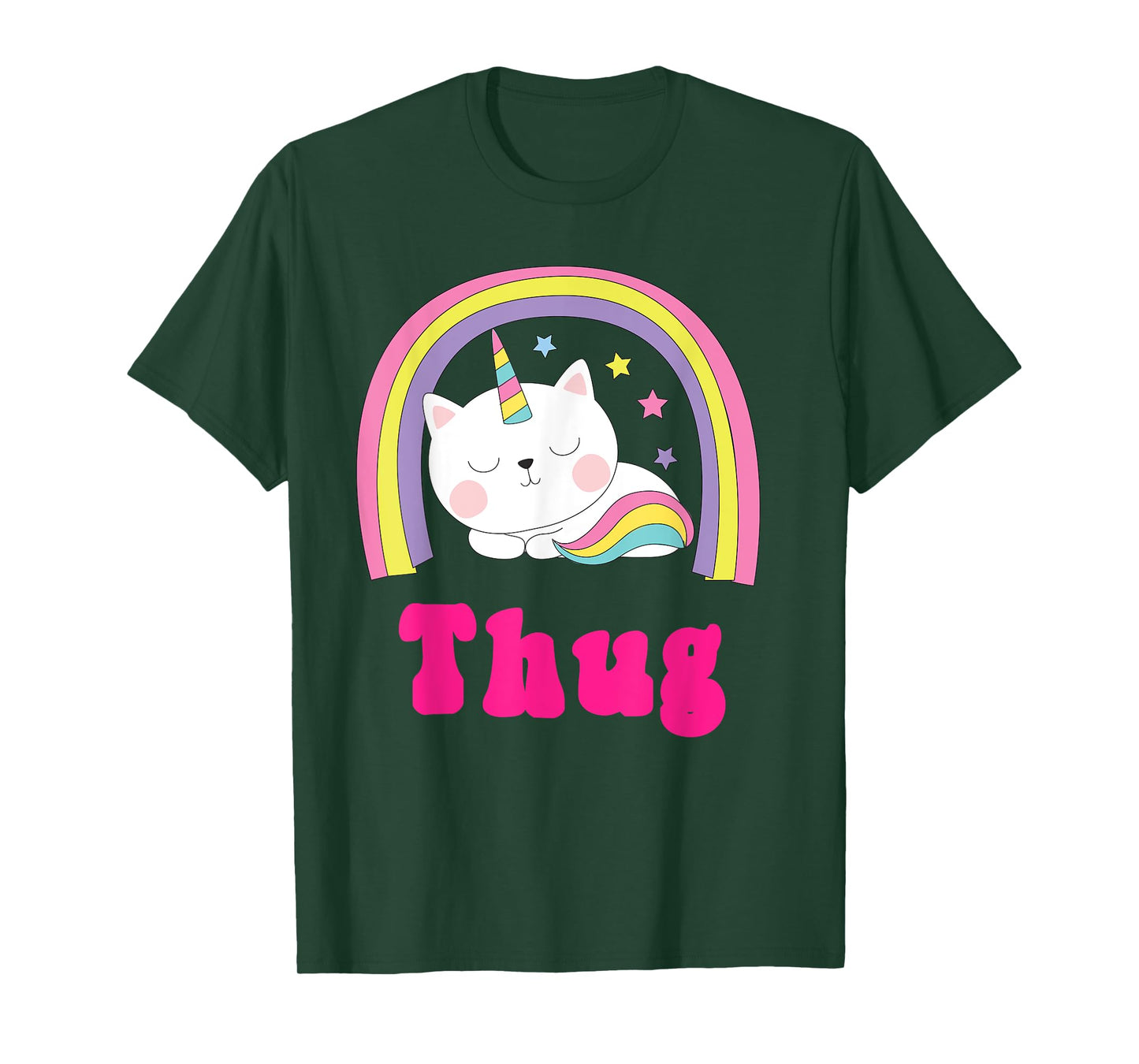 Thug Shirts | Sarcastic Retro Rainbow Funny Unicorn Thug T-Shirt