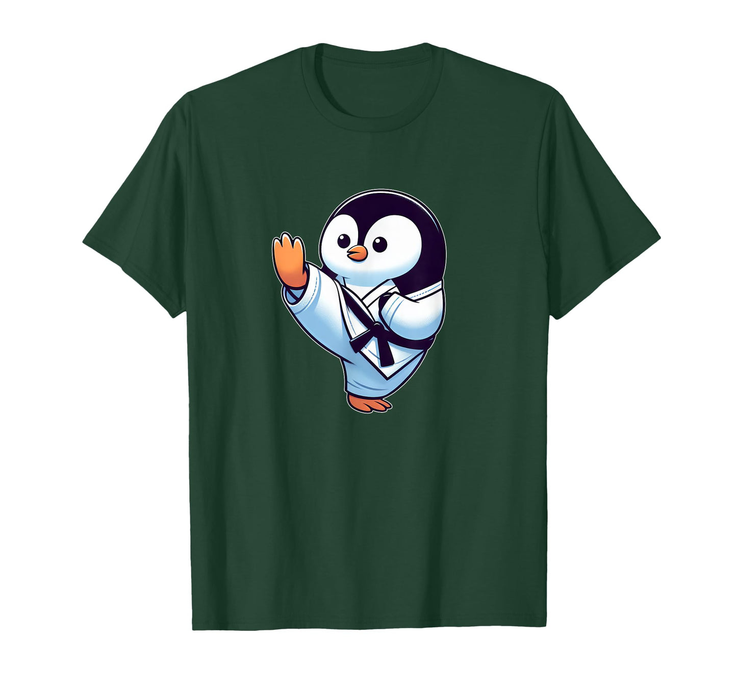 Cute Cartoon Penguin Karate Martial Arts T-Shirt
