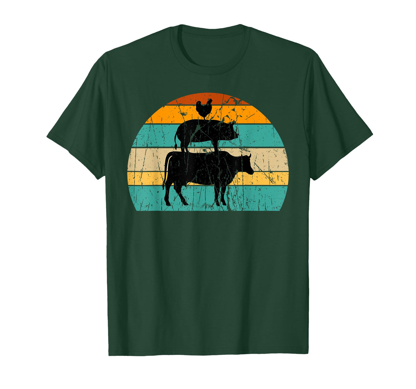 Vintage My Food Pyramid Carnivore Meat Eater Pig Cow Chicken T-Shirt