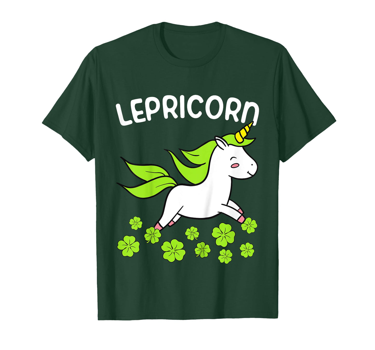 Kids Girls Happy St Patricks Day Unicorn Lepricorn Clover Toddler T-Shirt