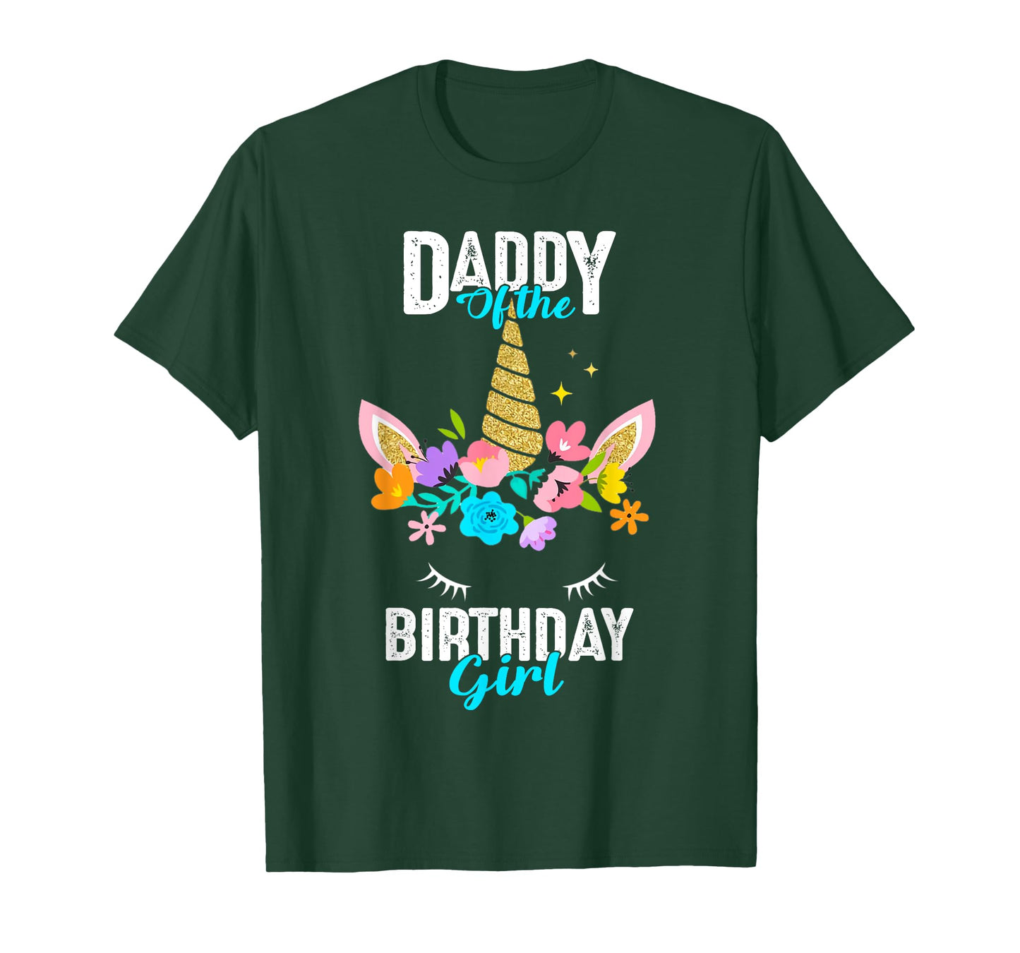 Daddy of the Birthday Girl Unicorn Birthday Party Matching T-Shirt