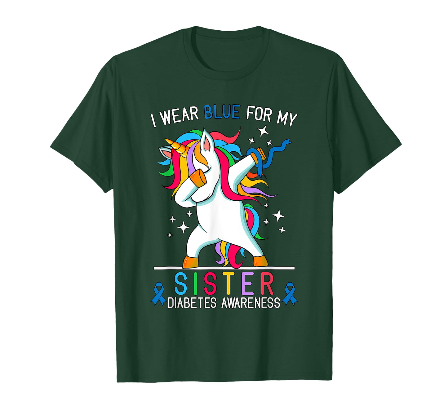I Wear Blue For My Sister Type One Diabetes Awareness Kids T-Shirt