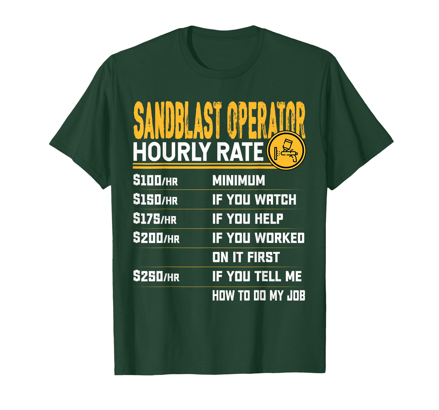 Sandblast Operator Hourly Rate Sandblasting Sandblaster T-Shirt