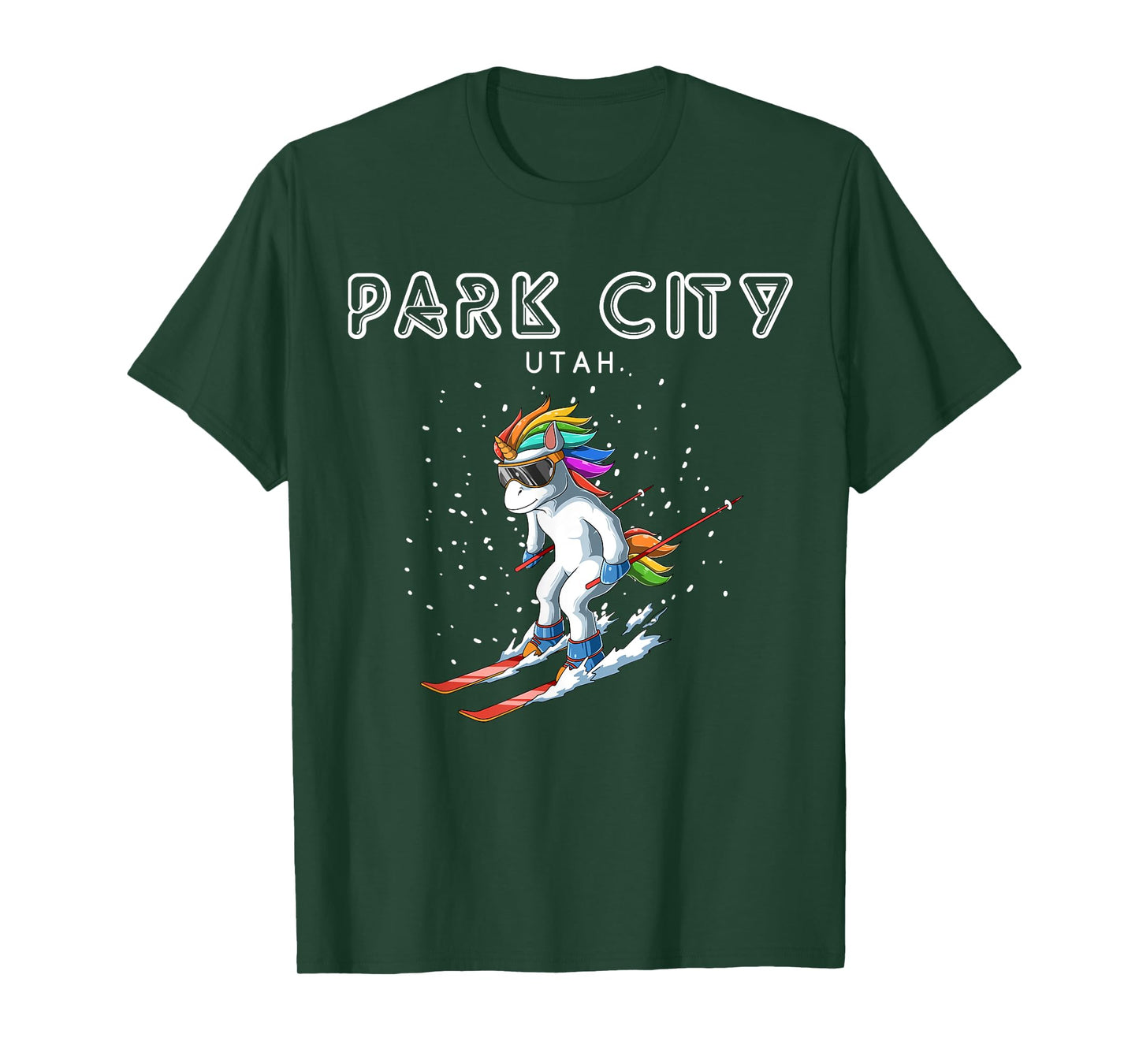 Park City Utah - Unicorn USA Ski Resort 80s Retro Gift T-Shirt