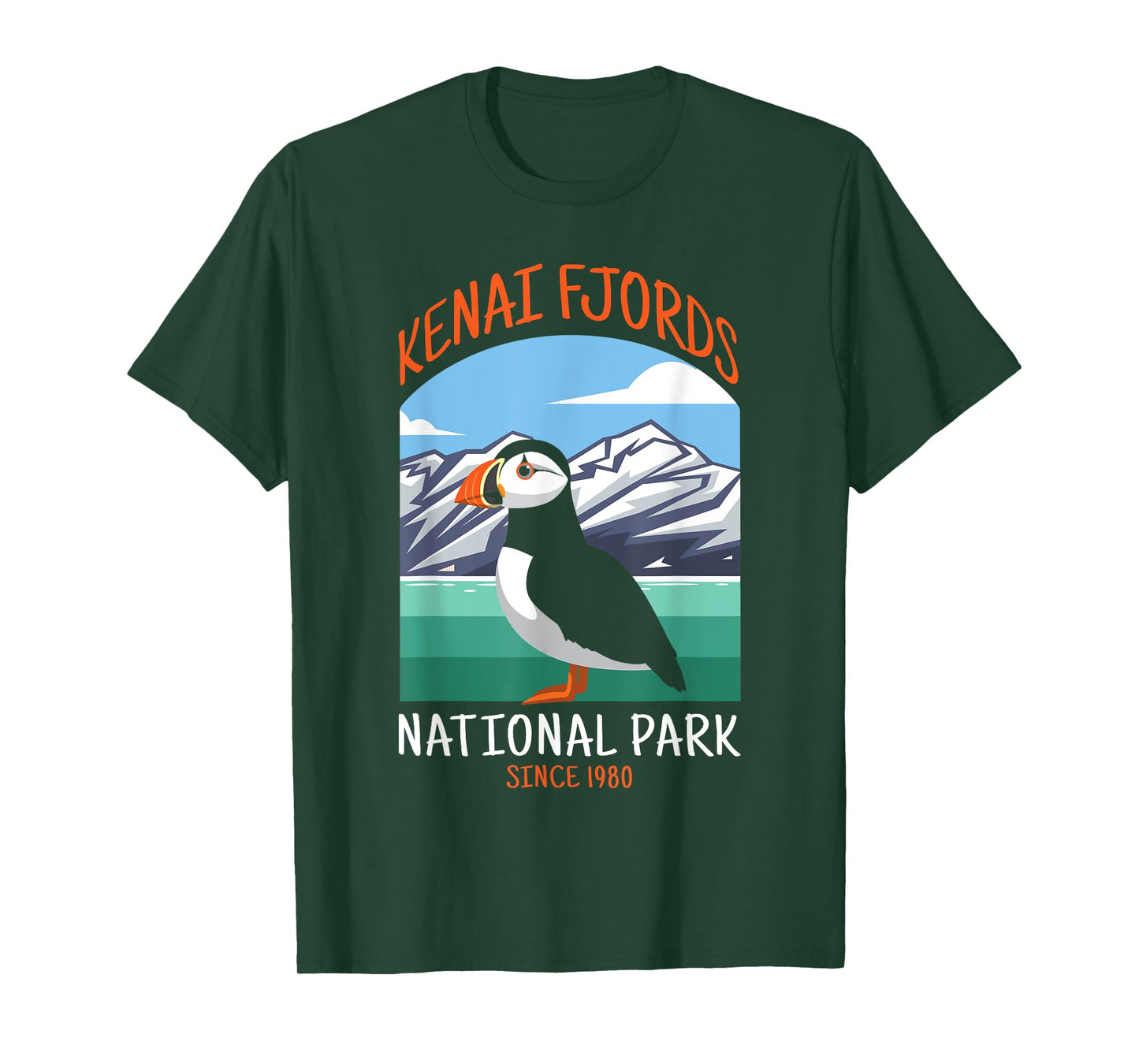 Kenai Fjords National Park US Puffin Bird Alaska T-Shirt