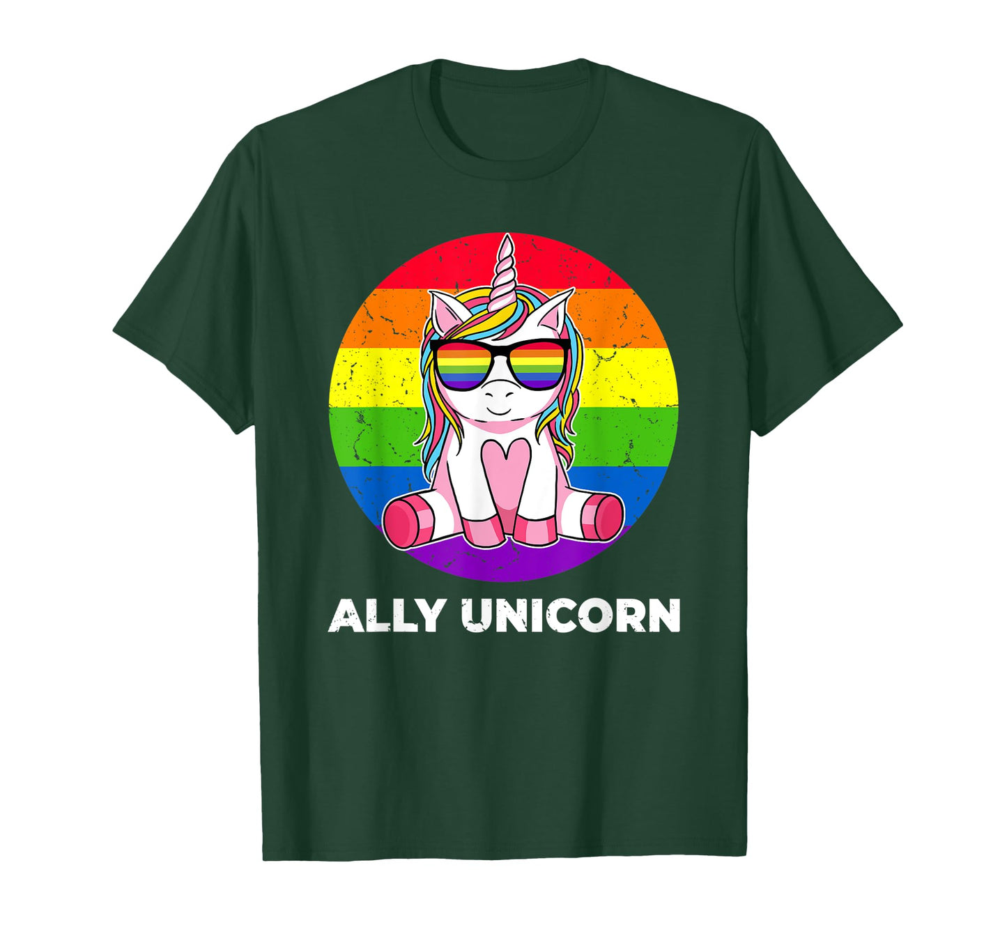 Ally Unicorn Gay Pride LGBT Flag T-Shirt