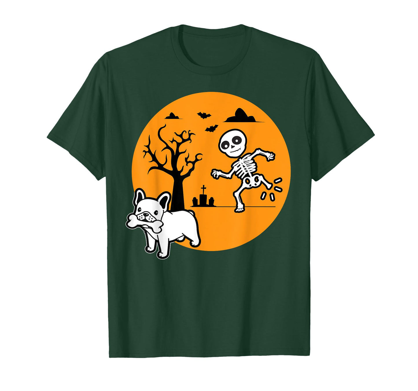 French Bulldog Dog Skeleton Bone Halloween Costume Dog Owne T-Shirt for Men Women Kids