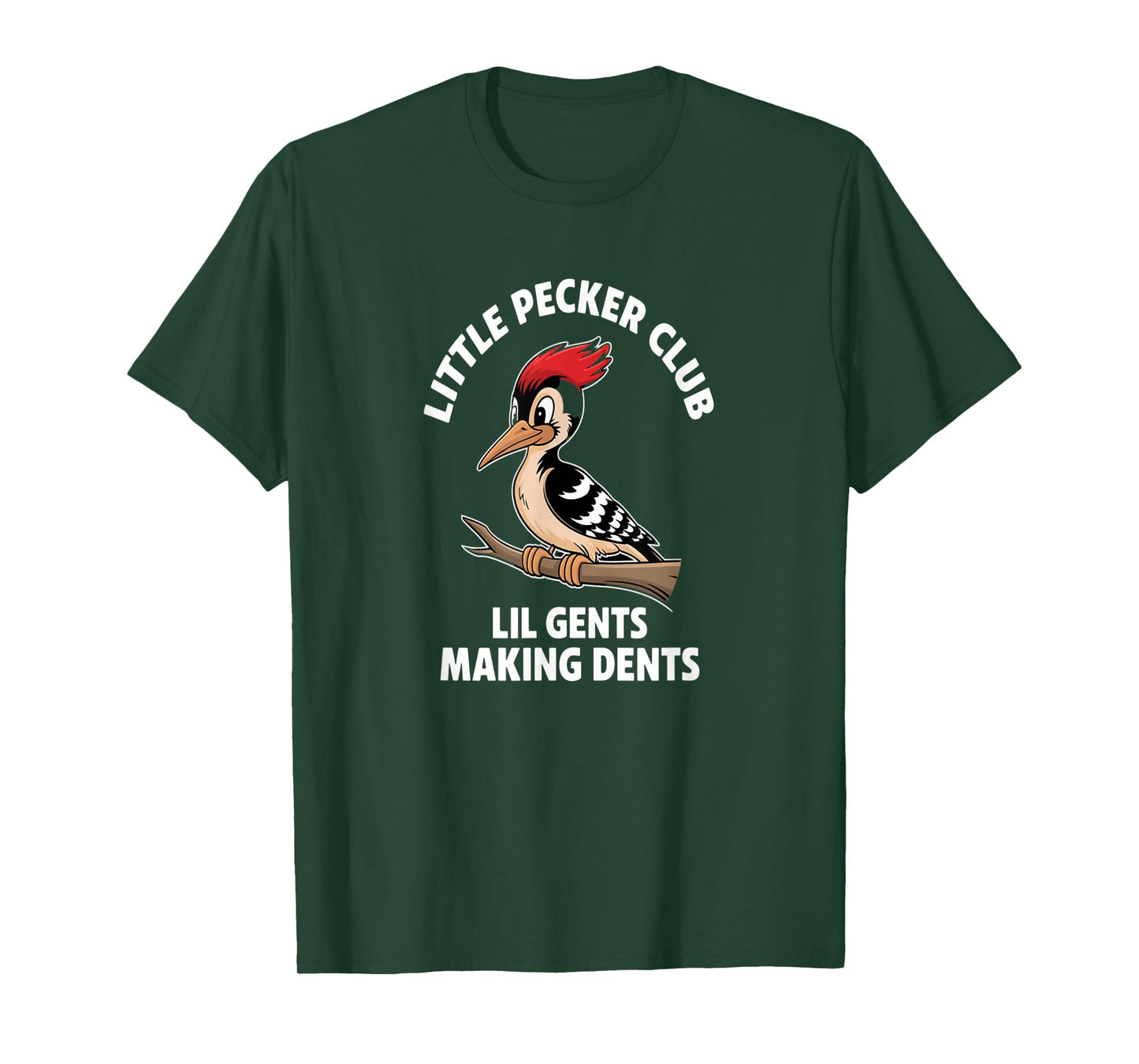 Lil Gents Funny Bird Enthusiast Club - Little Pecker Club Funny Woodpecker Humor Unisex-Adults, Kids Black Short Sleeve T-Shirt
