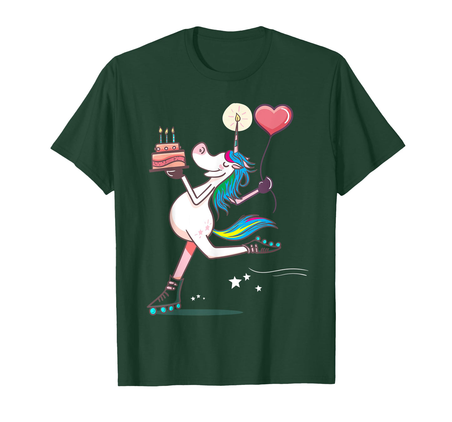 Funny Unicorn Skating Birthday Rainbow Magical Girl Gifts T-Shirt