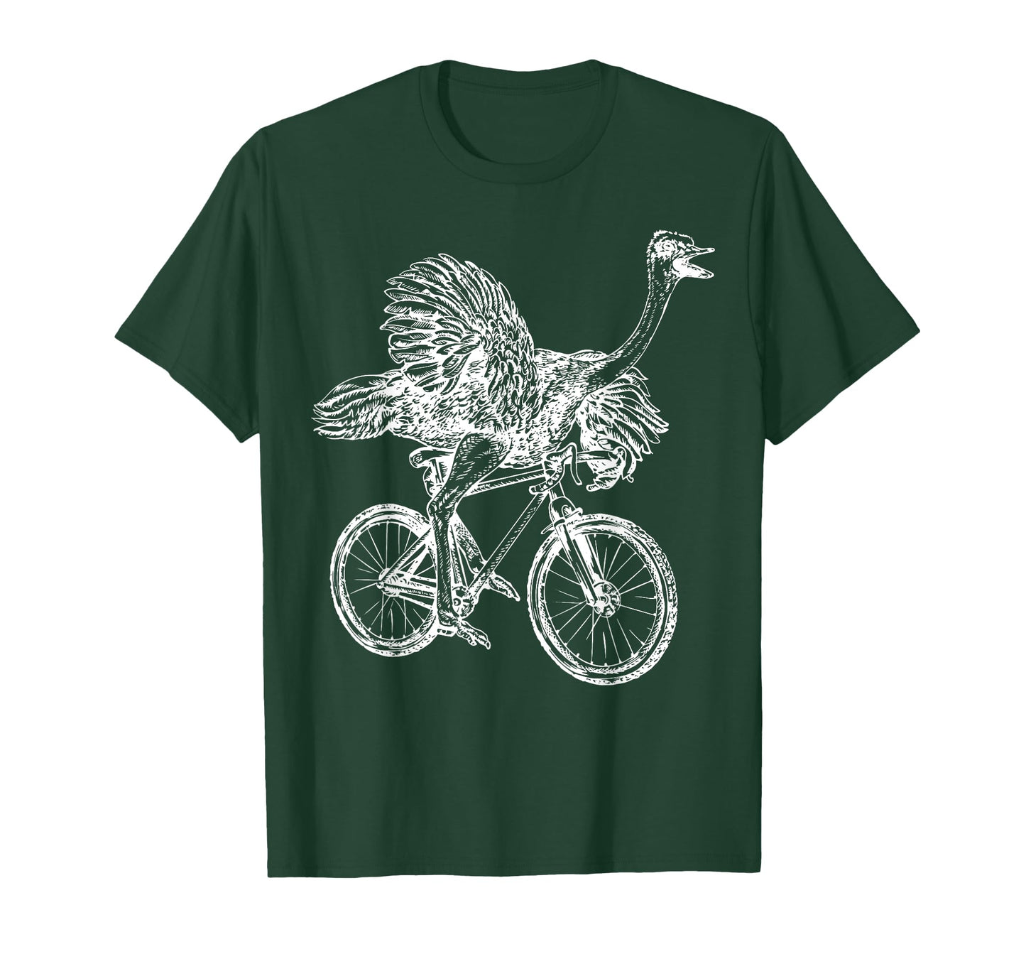 Funny Vintage Ostrich Riding Bicycle Cycling Animal Lover T-Shirt