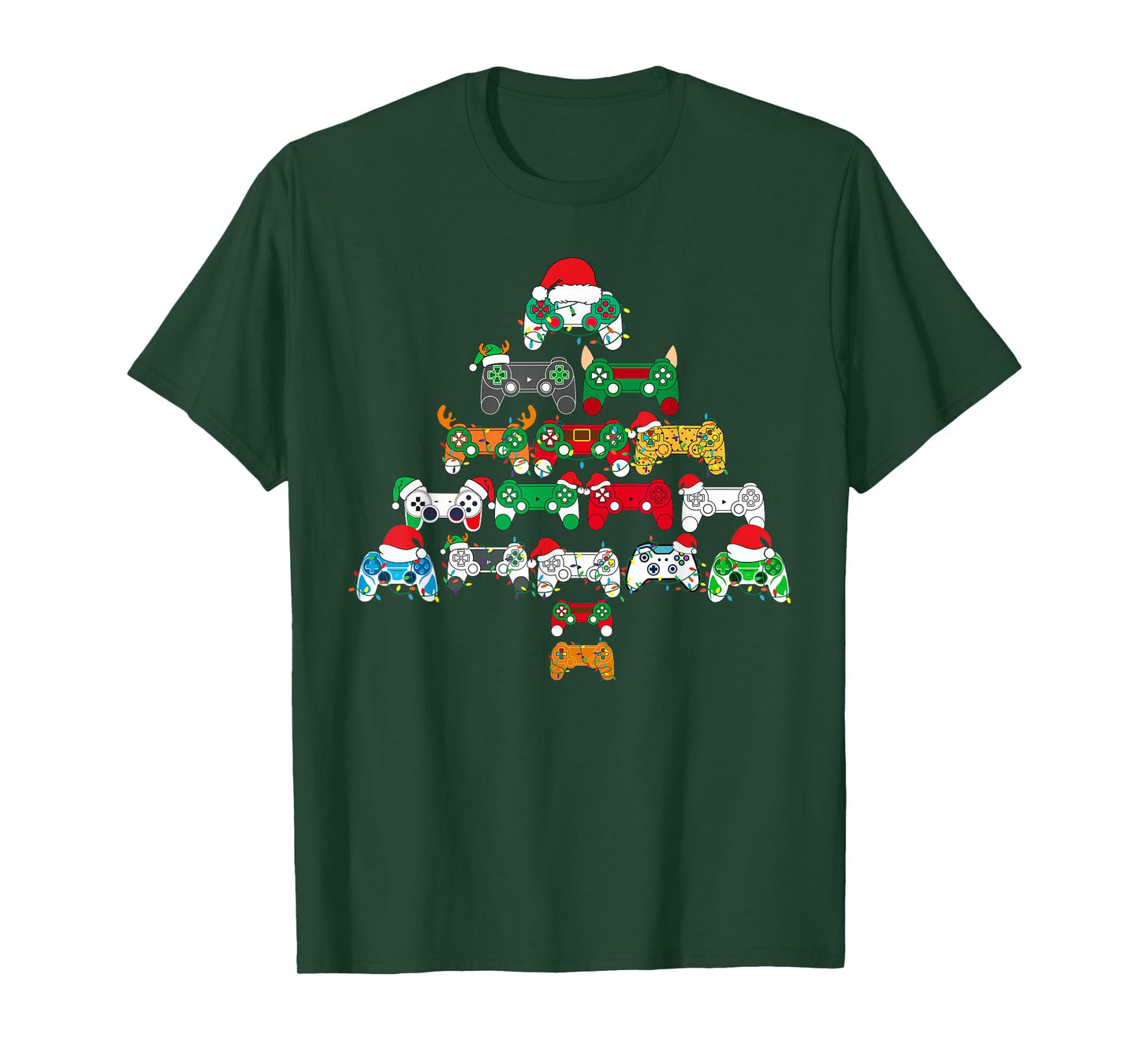 Funny Video Game Controller Christmas Tree Gamer Boys Kids T-Shirt