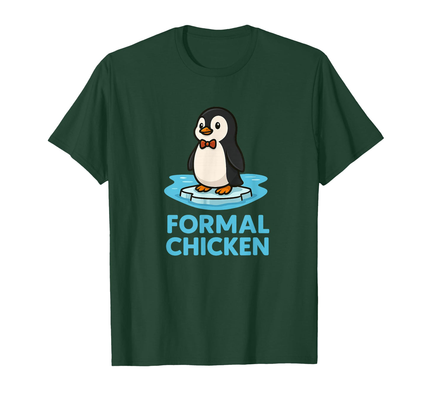 Formal Chicken Funny Penguin on Ice Animal Joke Pun T-Shirt