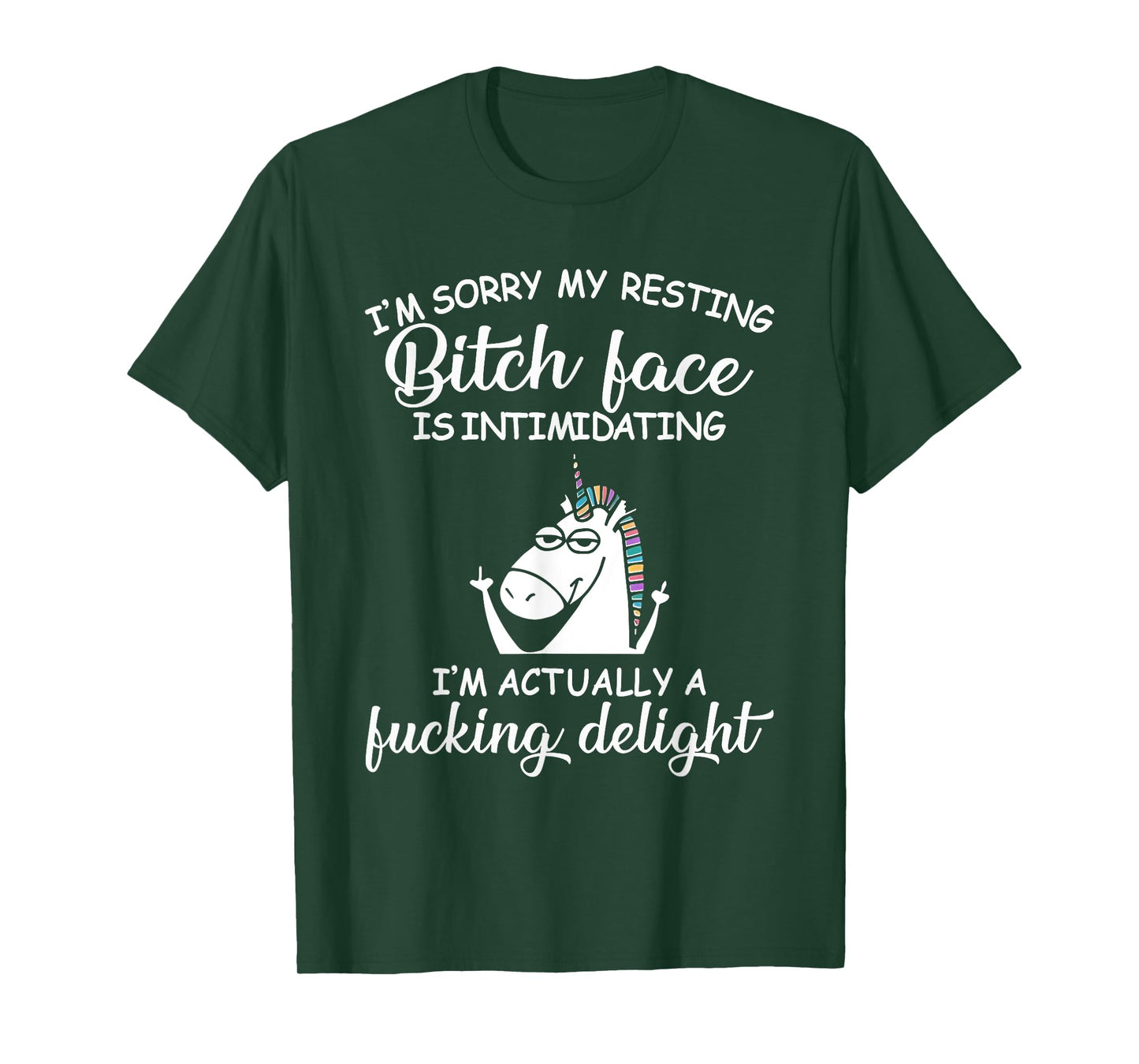 I'm Sorry My Resting Bitch Face Is Intimidating Unicorn T-Shirt