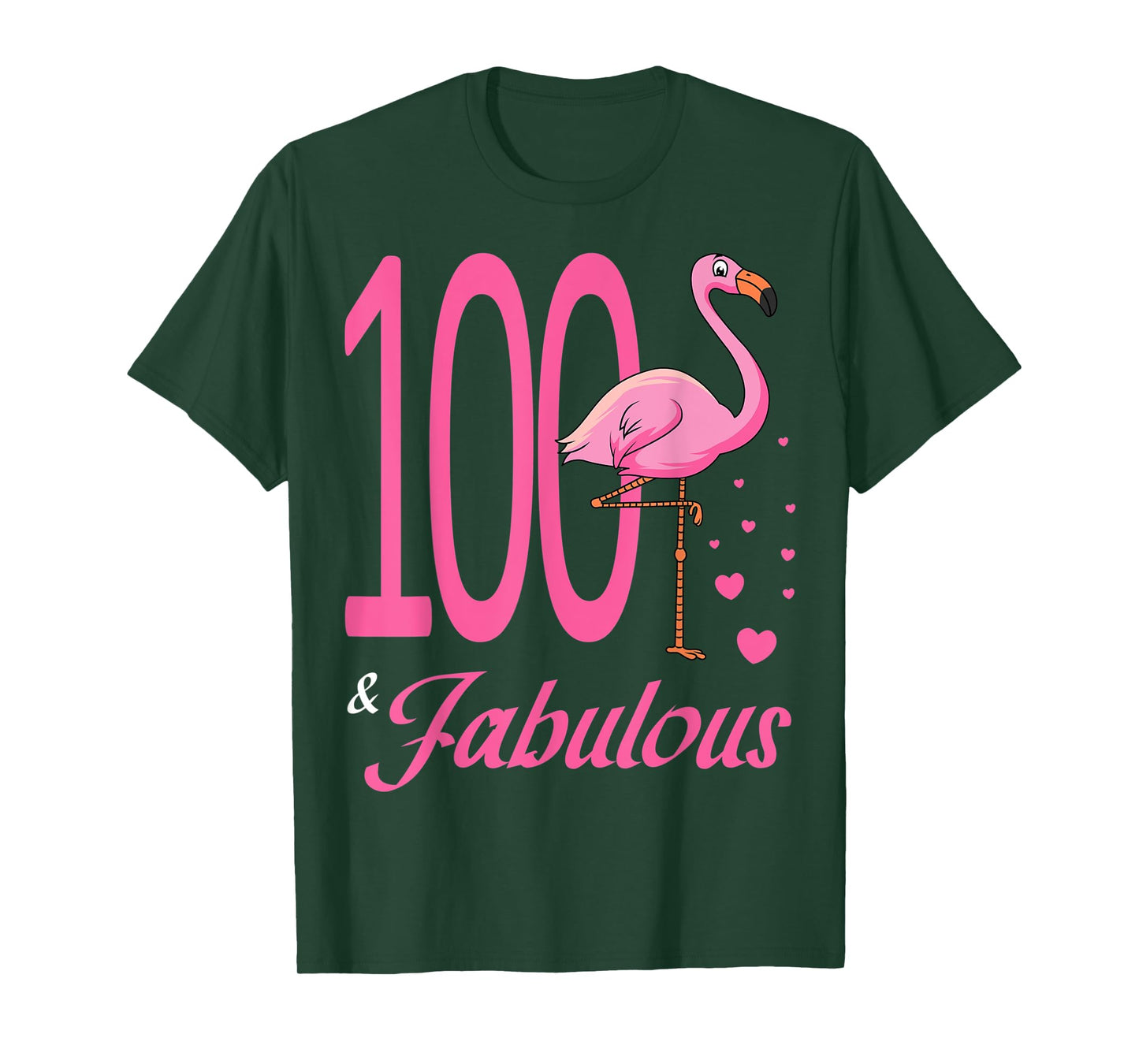 100 & Fabulous Flamingo Birthday 100th Party Celebration T-Shirt
