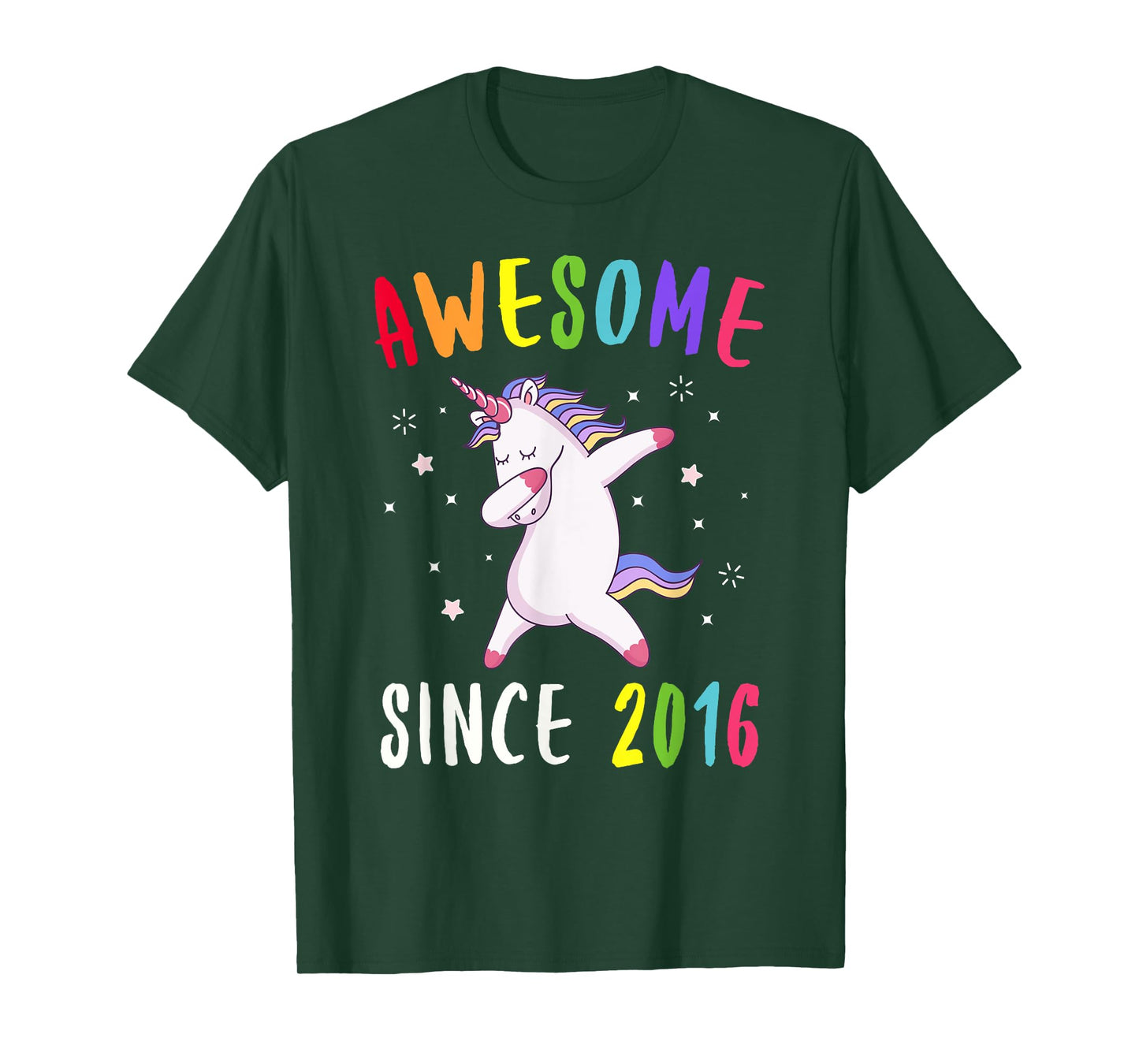 Awesome Since 2016 Dabbing Unicorn T-Shirt