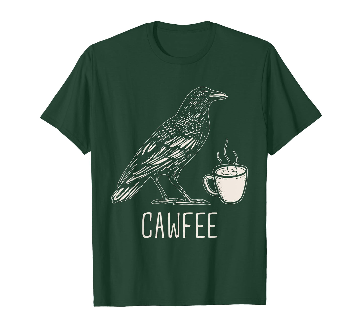 Cawfee Caw Coffee Lover Bird Pun Sayings T-Shirt