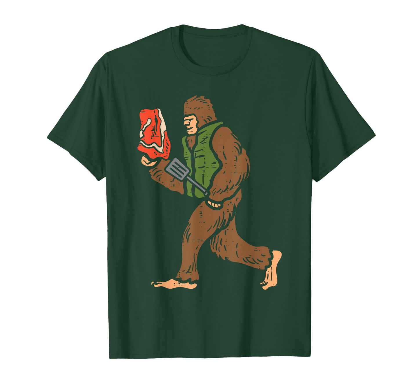 Bigfoot Barbecue Bbq Sasquatch Meat Grilling Women Men Kids T-Shirt