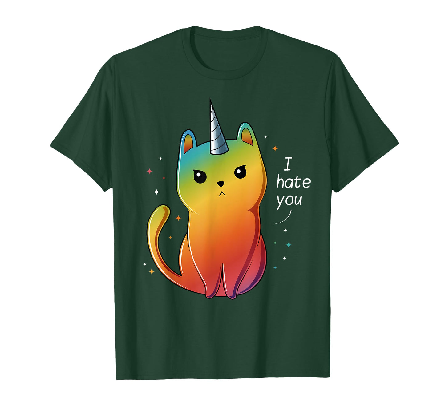 Cat Unicorn I Hate You T-Shirt