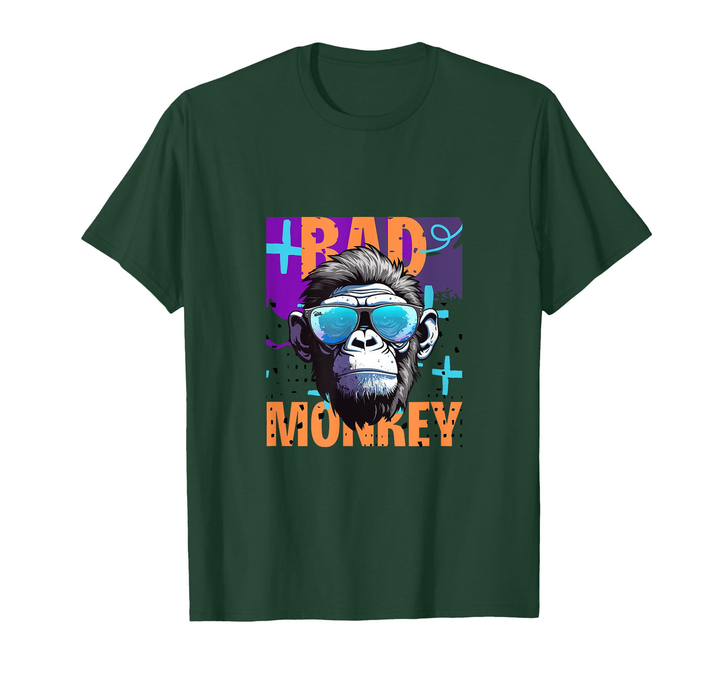 Jon De Voui Bad Monkey T-Shirt - Unisex-Adults, Kids - Black - Small - Short Sleeve