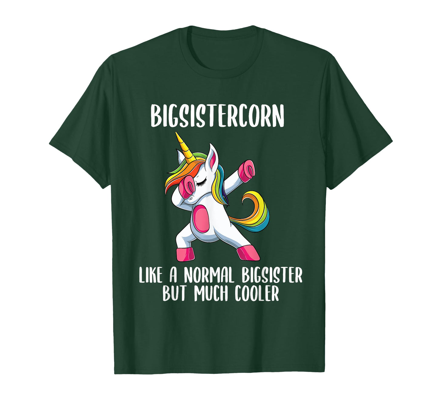 Unicorn Sister Girl Birthday Party Apparel, BigsisterCorn T-Shirt