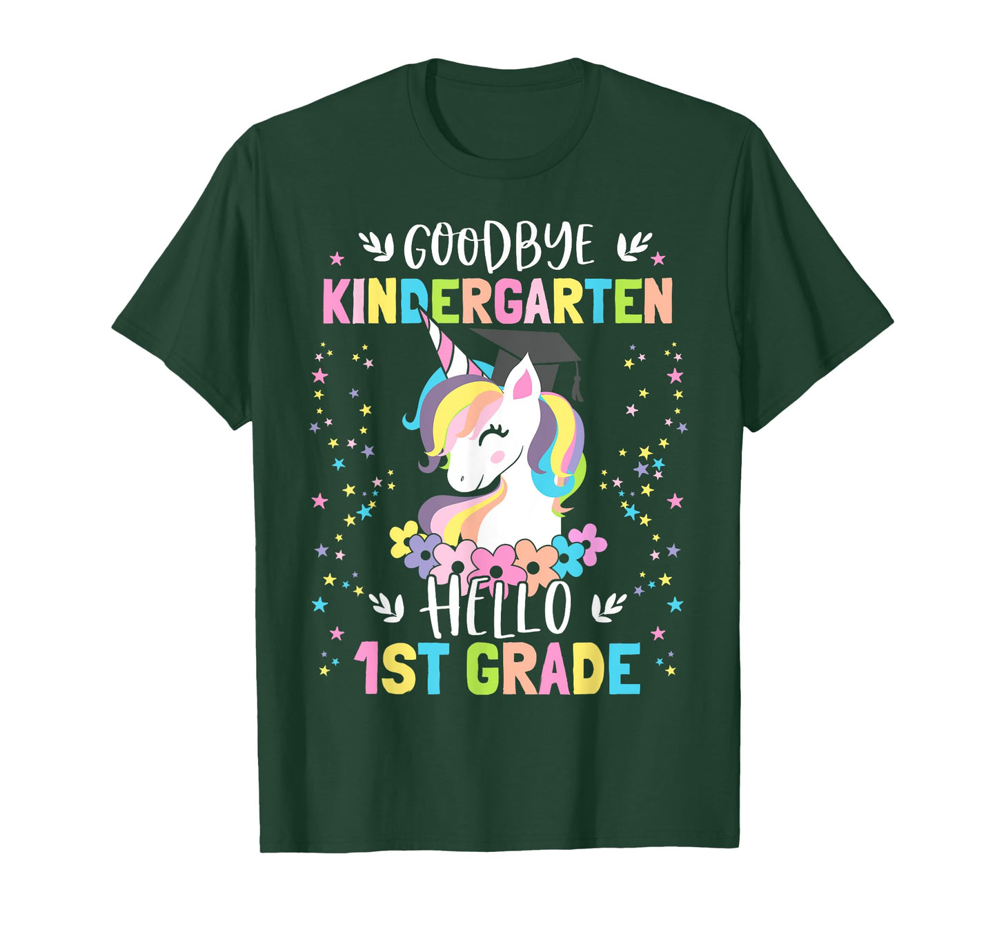 Goodbye Kindergarten Hello First Grade Unicorn Girl T-Shirt