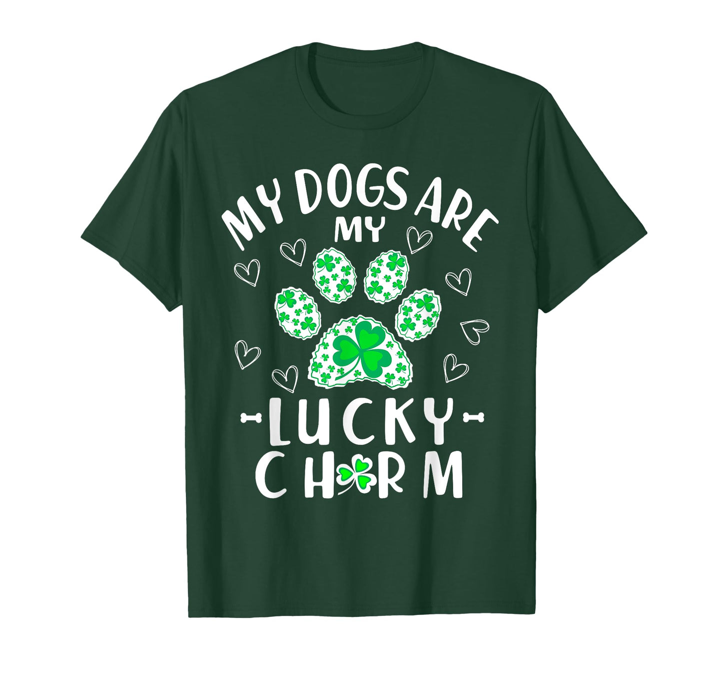 My Dogs are My Lucky Charm Shamrock Shirt St Patricks Day T-Shirt