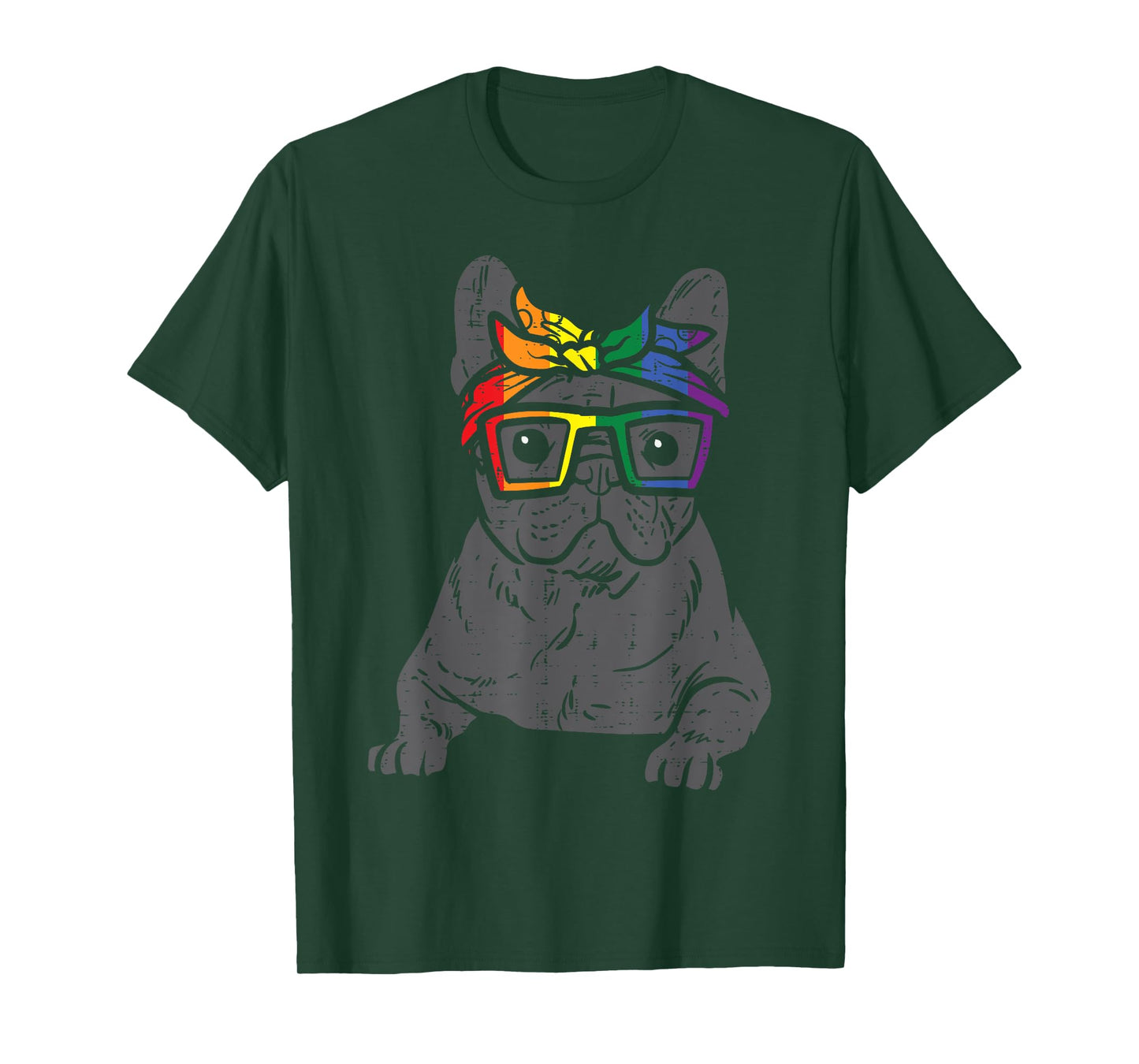 French Bulldog Frenchie Dog LGBTQ Rainbow Flag Gay Pride Men Women T-Shirt