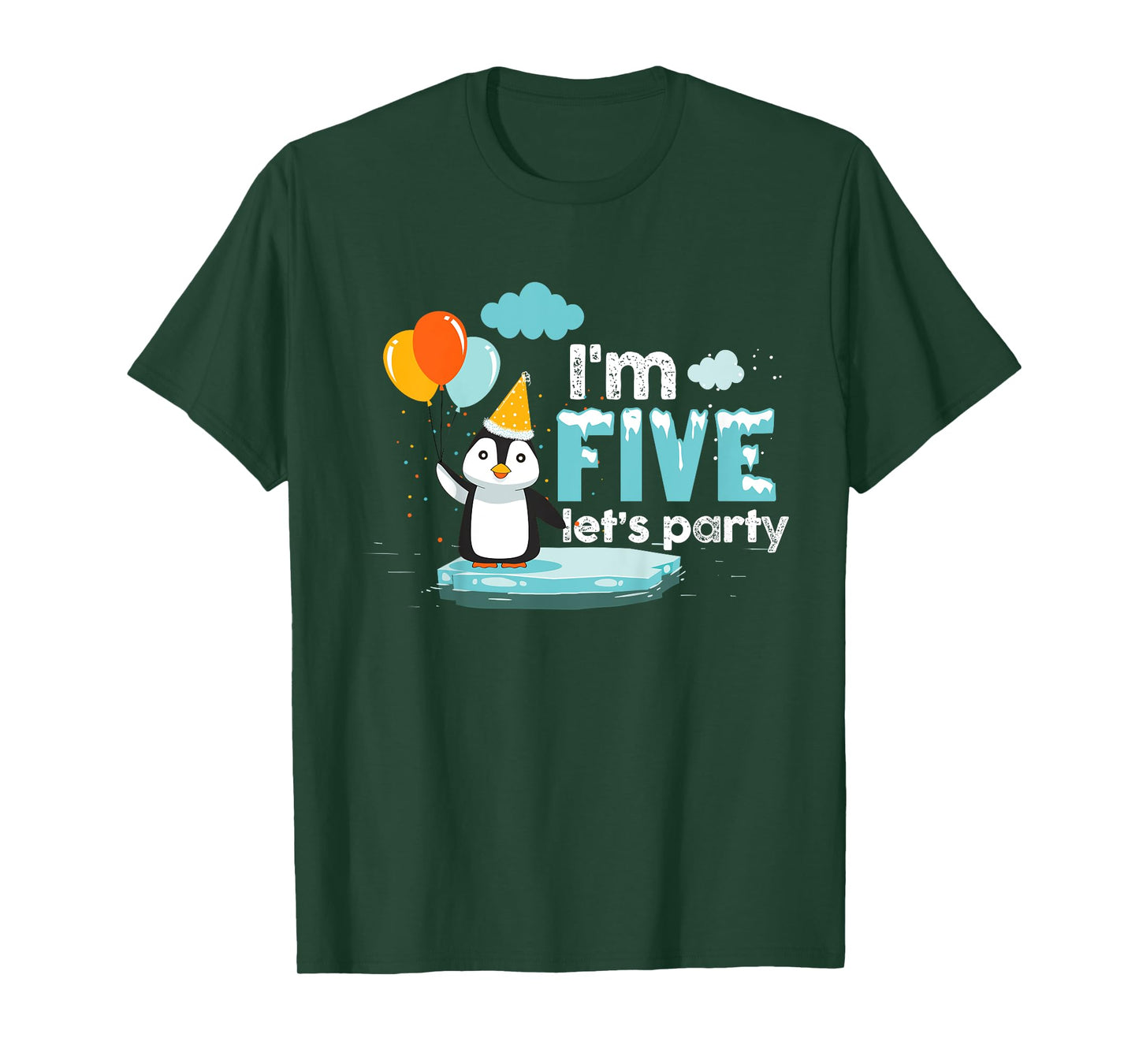 I'm 5 Birthday Outfit Penguin Kids Clothing T-Shirt
