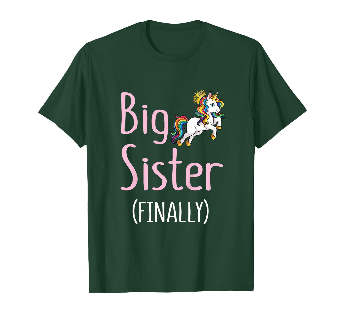 Kids Big Sister Finally Unicorn Girls Big Sister Announcement T-Shirt