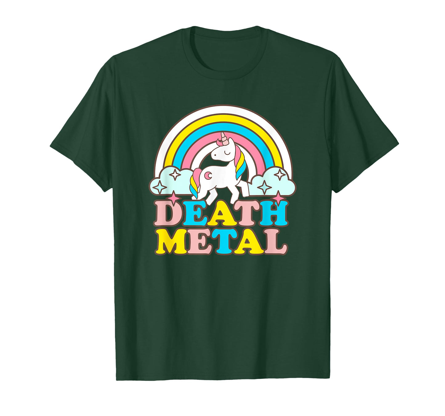Death Metal Funny Rainbow Unicorn Novelty T-Shirt T-Shirt