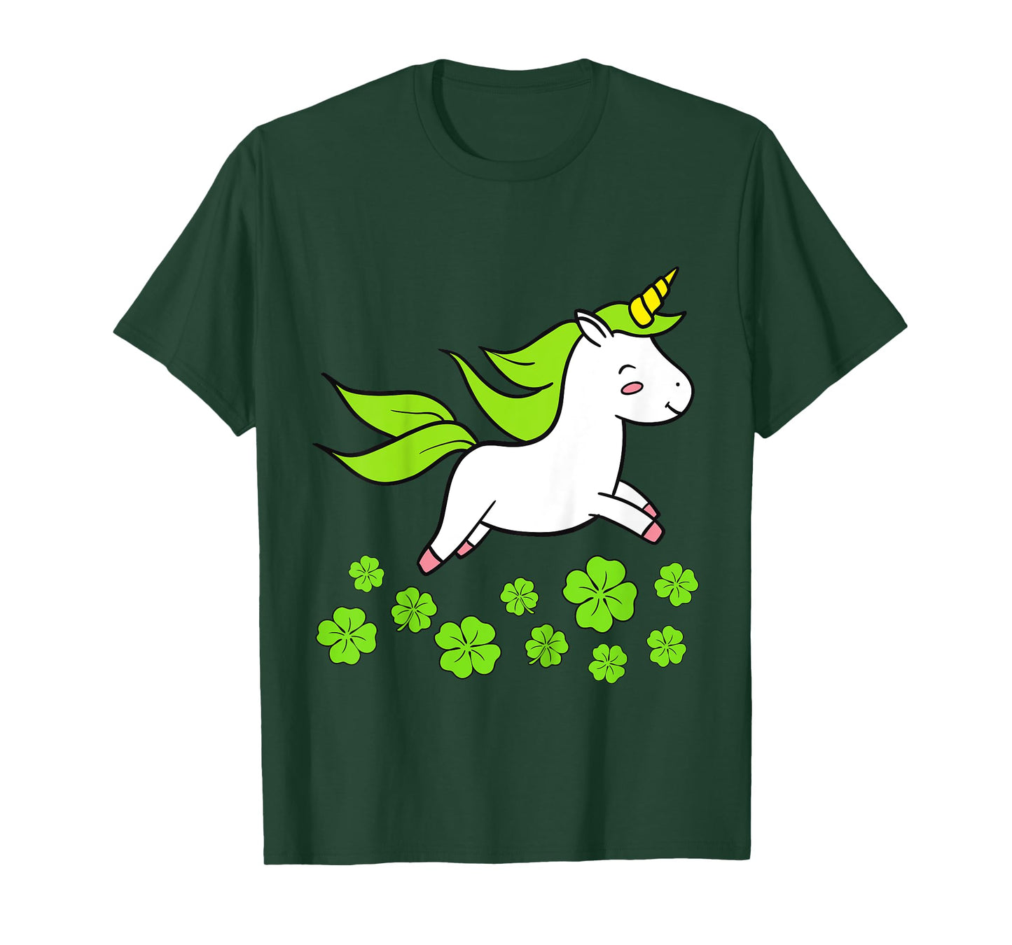 Kids Girls Happy St Patricks Day Unicorn Shamrock Clover Toddler T-Shirt