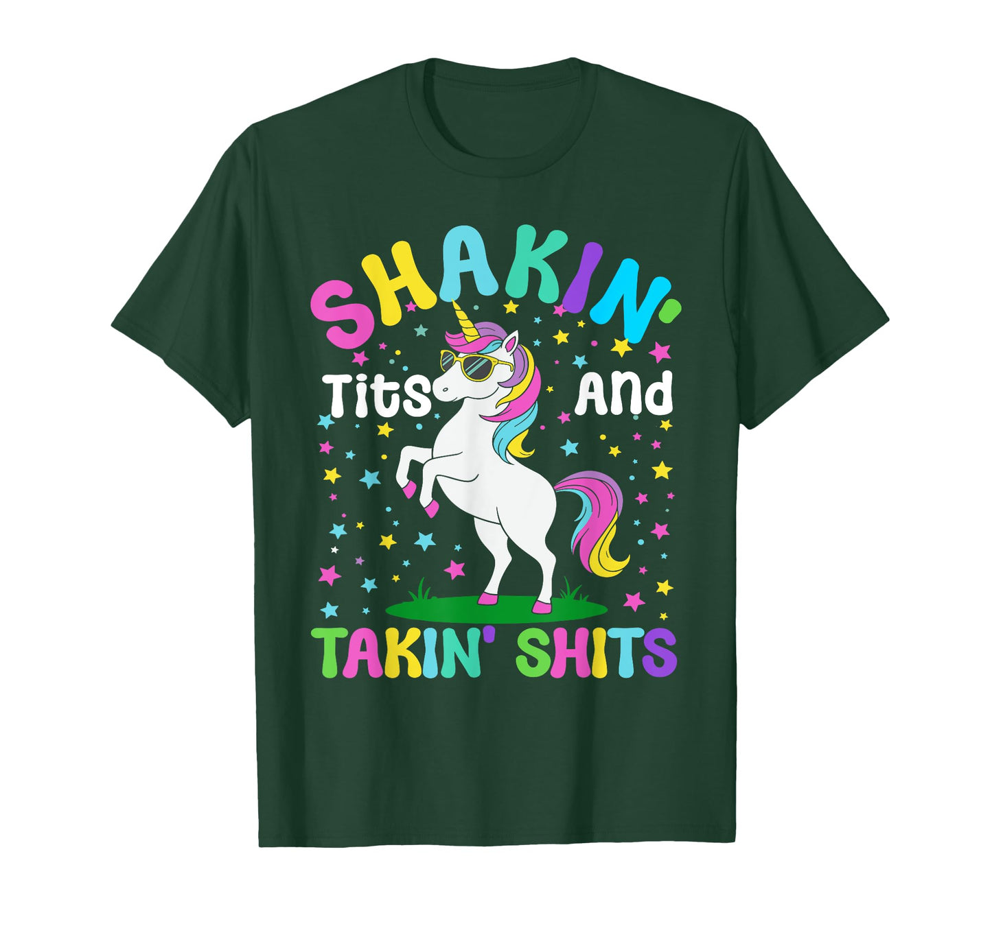 Shakin' Tits and Takin' Funny Unicorn Adult Humor T-Shirt