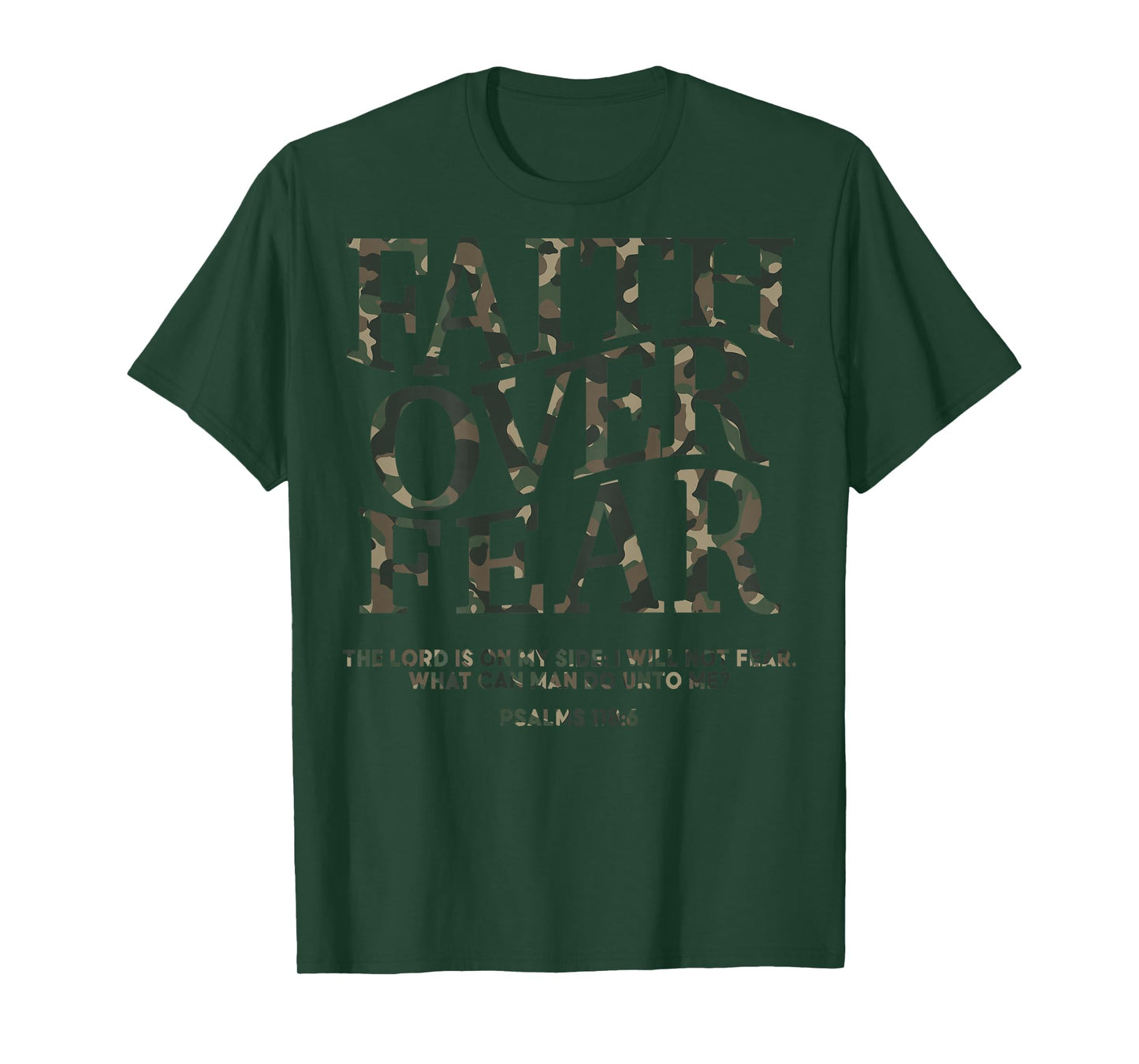 Christian Faith Over Fear Camo Jesus Youth God Son Brother T-Shirt