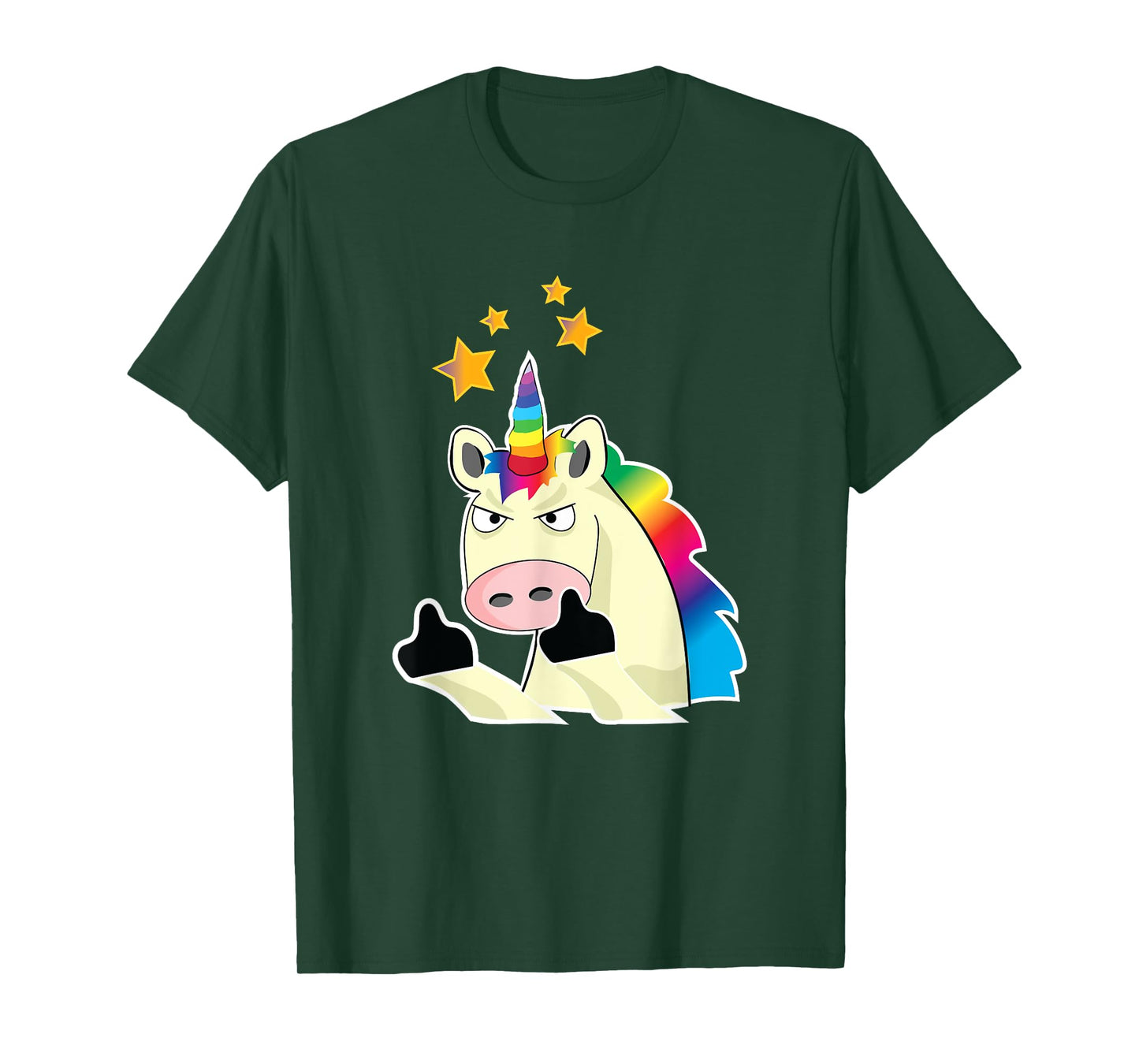 Hilarious Angry Unicorn Flipping you off Tshirt T-Shirt