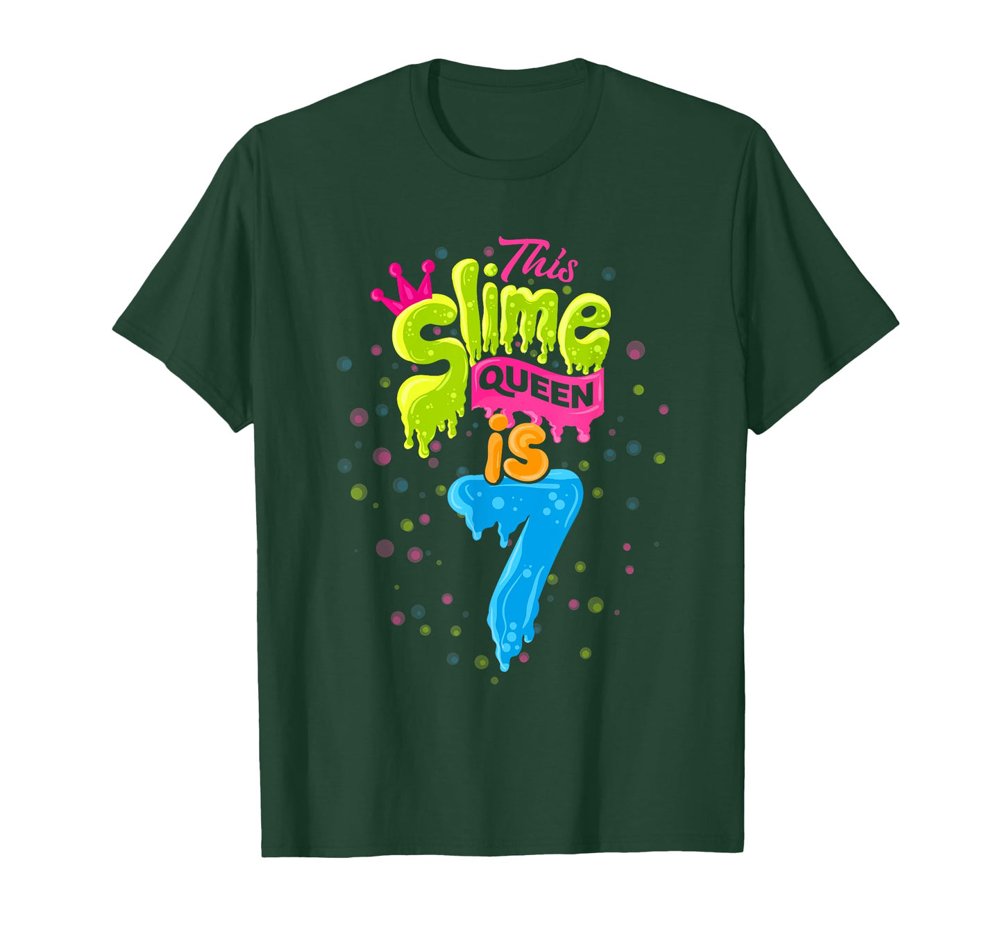 Slime Queen T-Shirt 7th Birthday Slime Shirt 7 T-Shirt