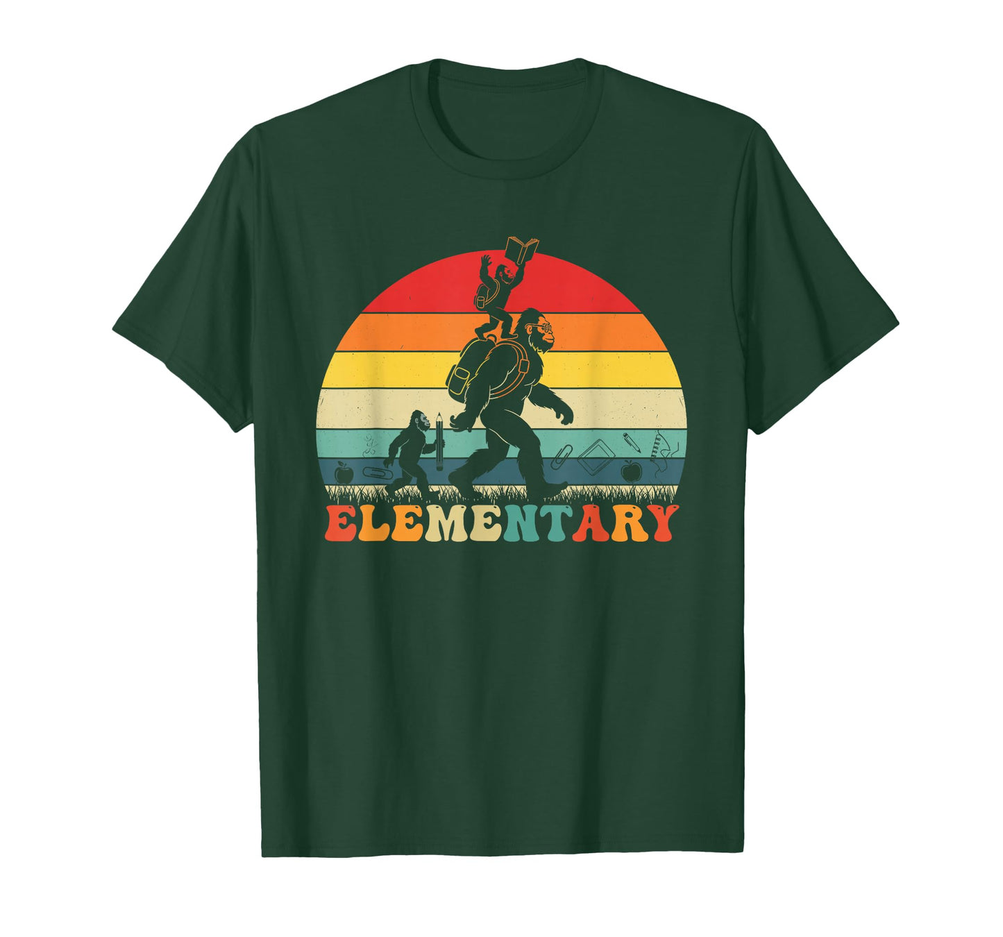 Funny Bigfoot Elementary Back to School Teacher Student T-Shirt