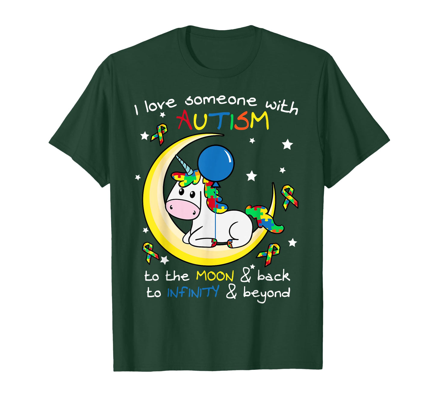 Unicorn Puzzle Moon Star Inspirational Autism Awareness Gift T-Shirt