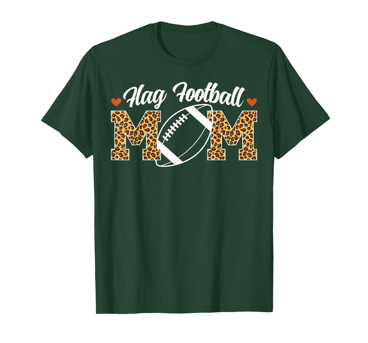 Flag Football Mom Of A Flag Football Player Mother Leopard T-Shirt