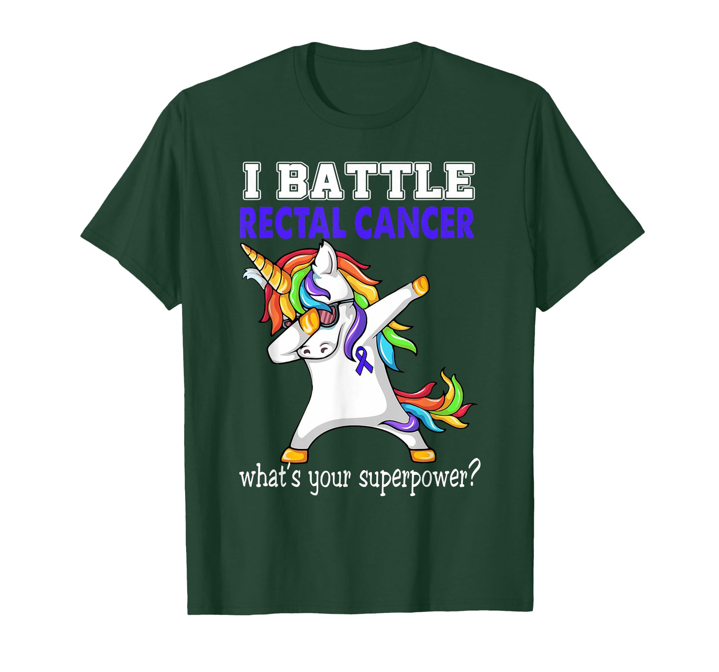 Unicorn I Battle Rectal Cancer Awareness T-Shirt