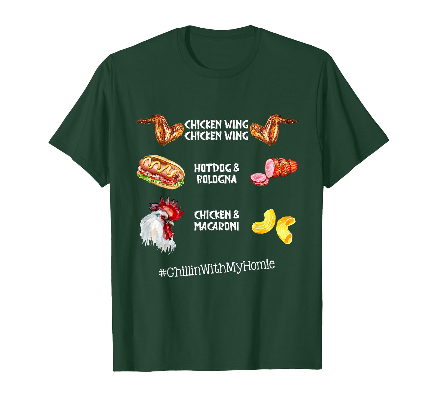 Chicken Wing Chicken Wing Hot Dog And Bologna T-Shirt