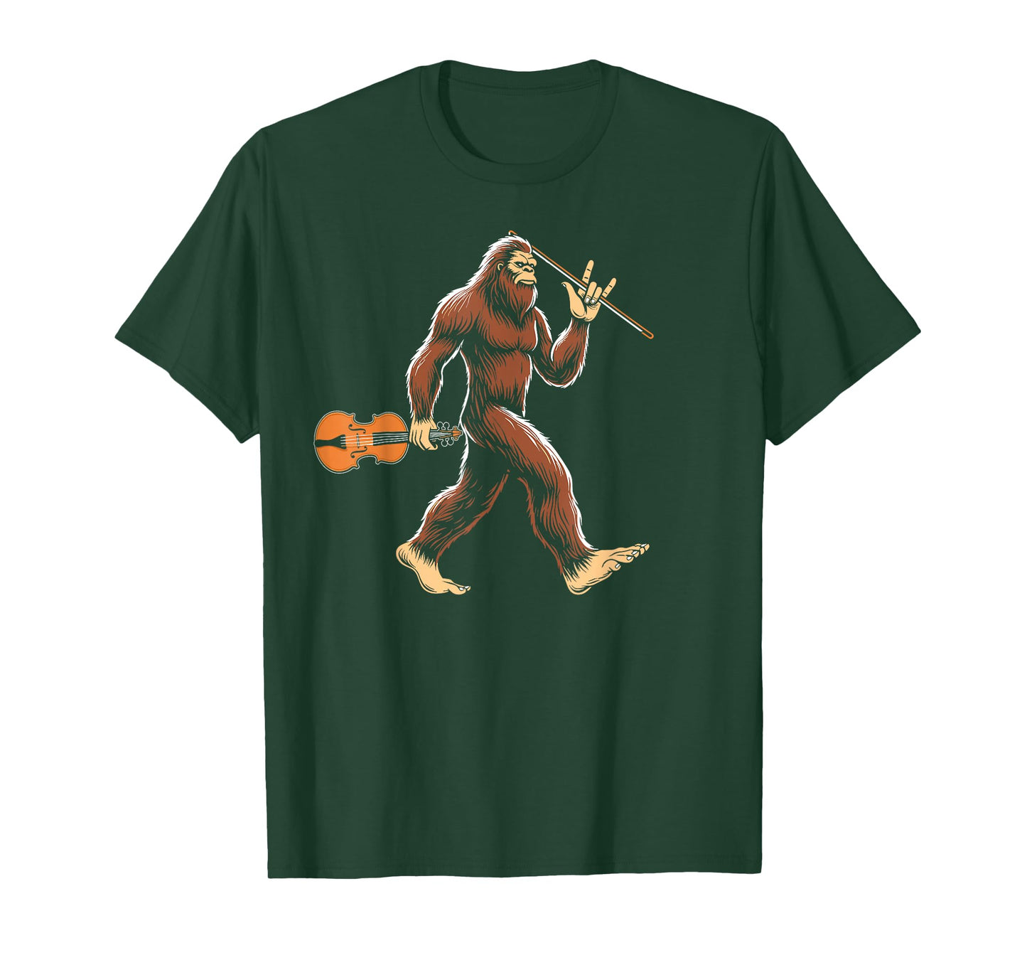 bigfoot playing violin sasquatch violist violinist gifts T-Shirt