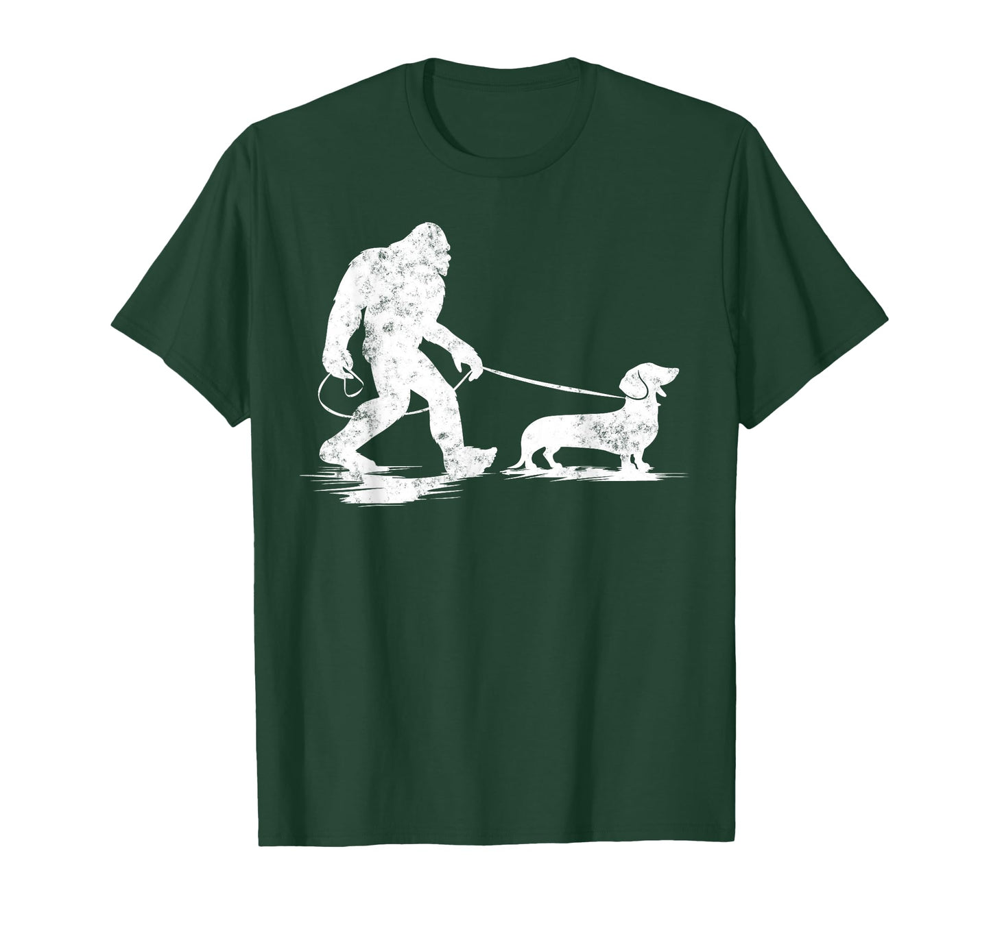 Bigfoot Walking Dachshund Tee Funny Wiener Dog Dad Gifts T-Shirt