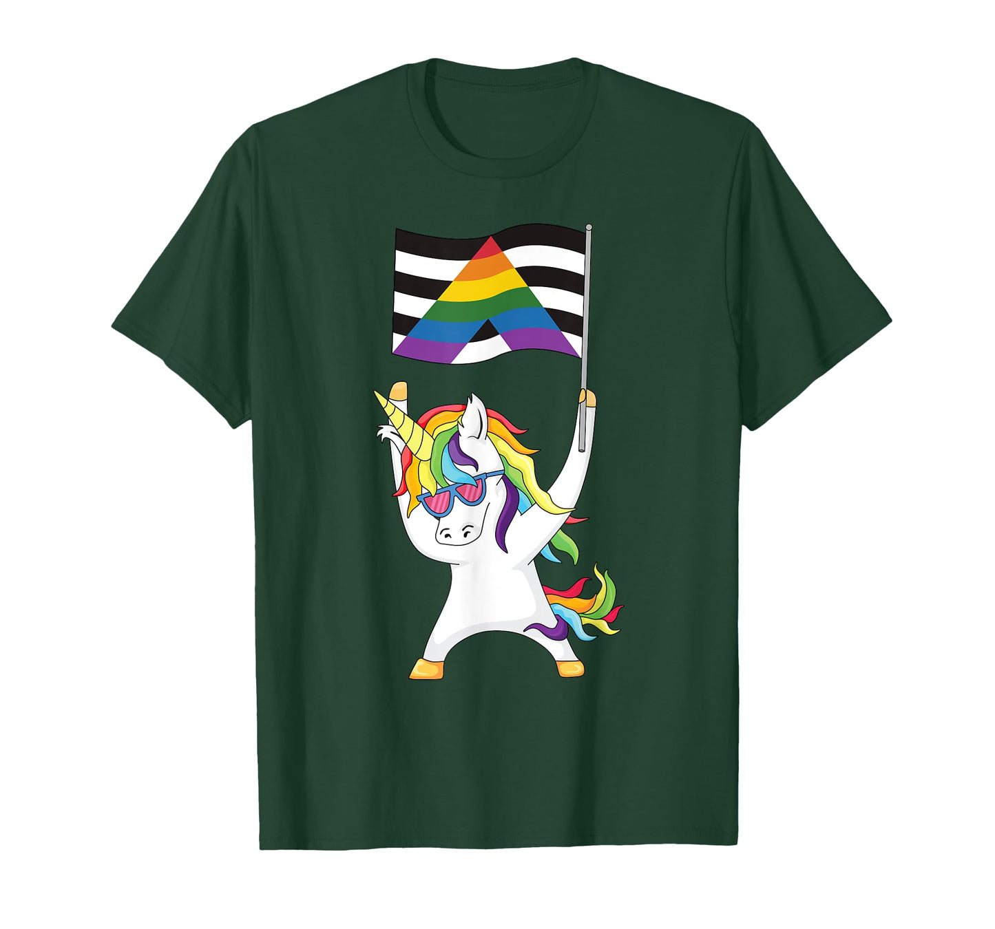 Straight Ally Flag Unicorn Trans Gay Pride LGBTQIA Nonbinary T-Shirt