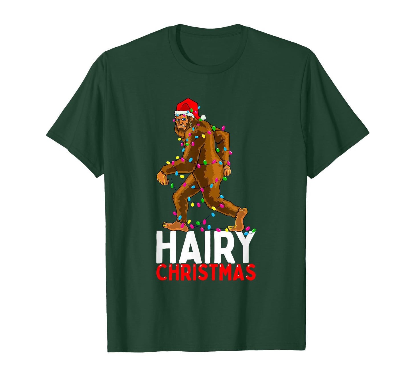 Bigfoot Hairy Christmas Funny Xmas Men Pajama T-Shirt