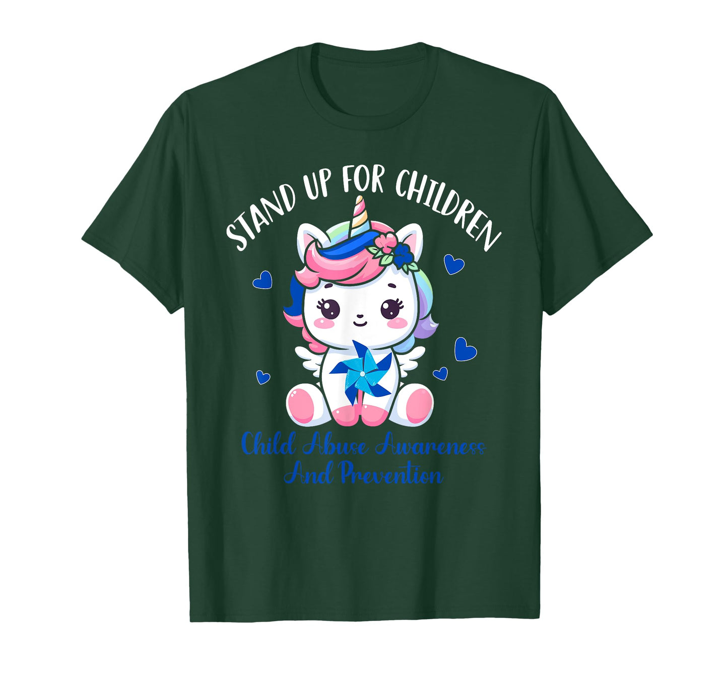 Child Abuse Prevention Month-Stand Up For Children Unicorn T-Shirt