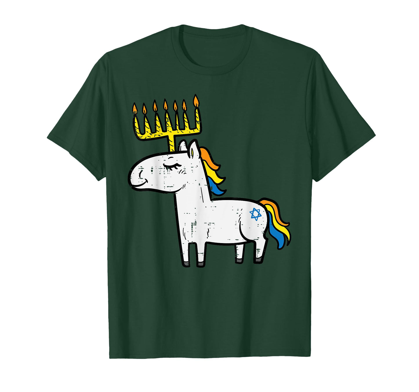 Menorah Unicorn Jewnicorn Hanukkah Pajamas Chanukah PJs Girl T-Shirt