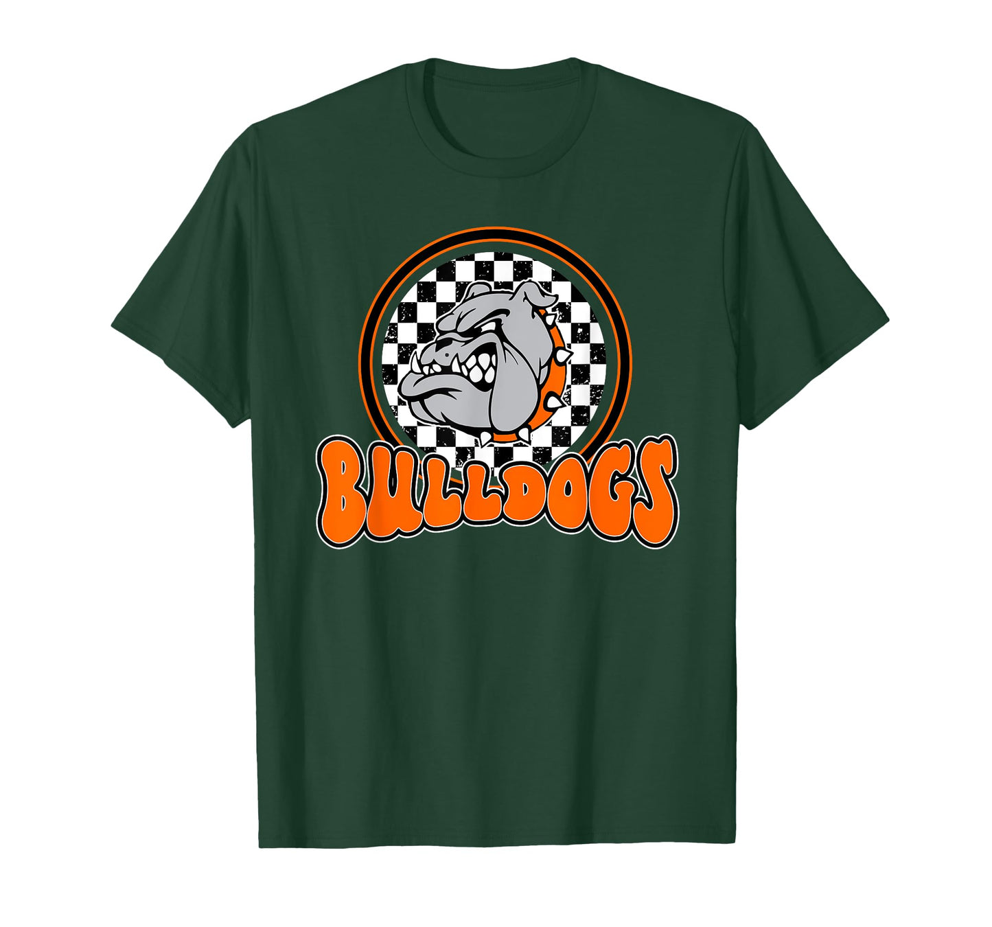 Bulldogs School Spirit Orange Black Retro T-Shirt