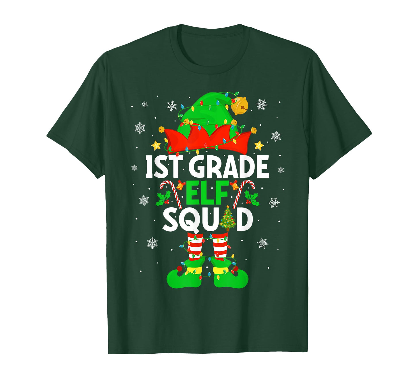 1st Grade Elf Squad Christmas First Grade Christmas Teacher T-Shirt